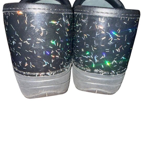 Dansko XP 2.0 Patent Leather Silver Flecks Black Clog Women's EUR 39 US 8.5-9 - Picture 4 of 6